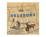 Vintage 1990's Oklahoma Map