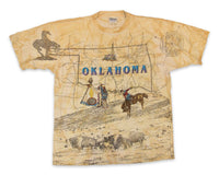 Vintage 90s Oklahoma Map All Over Print T-Shirt │ yoREVIVAL Clothing