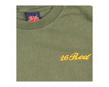 Vintage 90s 26 Red Clothing Label on a T-Shirt