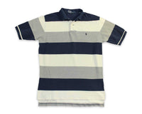 Vintage 90 Ralph Lauren Striped Mens Rugby Polo Shirt | REVIVAL Clothing