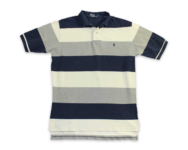 Vintage 90 Ralph Lauren Striped Mens Rugby Polo Shirt | REVIVAL Clothing
