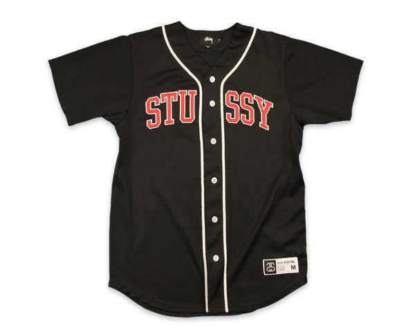 Men's Stussy Black Baseball Jersey | REVIVAL Clothing
