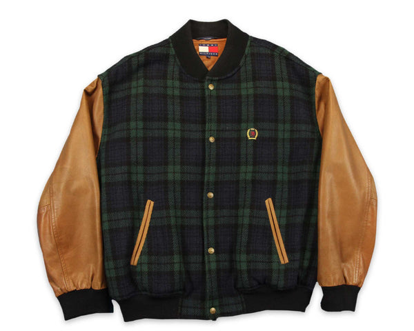 Vintage 90s Tommy Hilfiger Plaid Varsity Jacket | REVIVAL Clothing