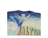 Vintage 90s Single Stitch Sleeve and Clothing Label on a Tie Dye T-Shirt